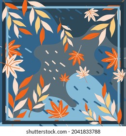 pattern of hijab motif design with abstract design. Silk scarf pattern vector design inspiration