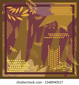 Pattern of hijab motif design with foliage design. pastel color. Silk scarf pattern vector design inspiration