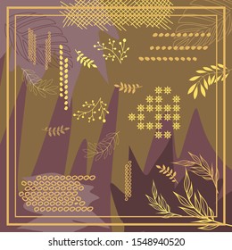 pattern of hijab motif design with foliage abstract design. pastel color. Silk scarf pattern vector design inspiration