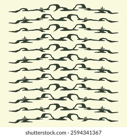 Pattern Hill Vintage Hand Drawing Illustration