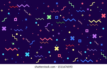 Pattern Hipster Abstract and Form Geometric Line Shapes fashion style seamless background banner poster vector design. 