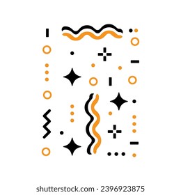 Pattern hipster abstract vector illustration. Form geometric line shapes. Fashion style design concept on white background.