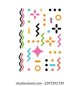 Pattern hipster abstract vector illustration. Form geometric line shapes. Fashion style design concept on white background.
