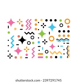 Pattern hipster abstract vector illustration. Form geometric line shapes. Fashion style design concept on white background.