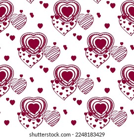 Patrón para la festividad del Día de San Valentín de un diseño diferente de corazones,