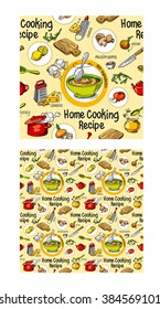 Pattern. Home Cooking Recipe. set cooking ingredients