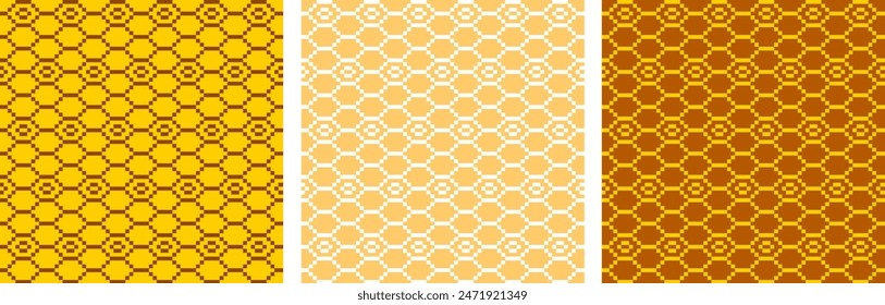 Pattern Honey Comb Pixel Style