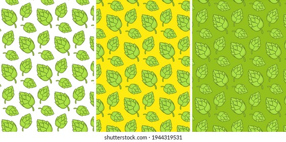 pattern of hop cones for postcards, business cards of the brewery, pub