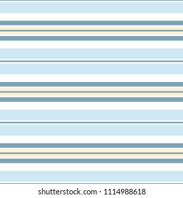 Pattern horizontal stripe seamless blue, white and yellow colour. Stripe pattern abstract vector for background or template.