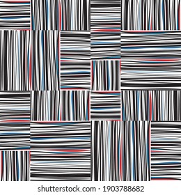pattern with horizontal and vertical hand made colored lines

