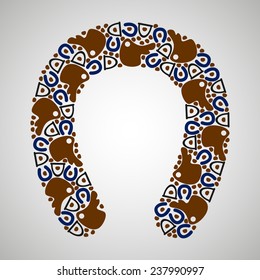pattern horseshoes, colorful, vector format