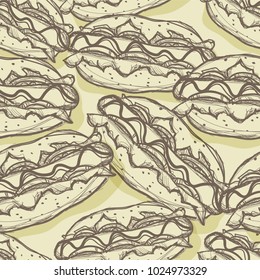 pattern hot dog drawing graphic background 