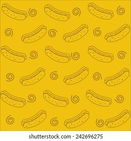 pattern of hotdogs. Seamless