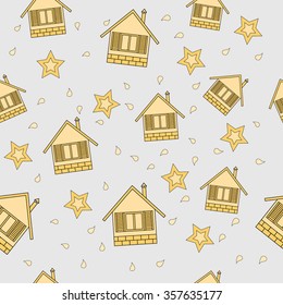 Pattern With Houses And Stars