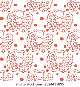 A pattern from the human thyroid gland. Background for World Thyroid Day on May 25. The structure of the human thyroid gland in contour style. Repetitive background for learning. Texture with dots