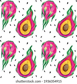 The pattern is a hybrid of dragon fruit and plum