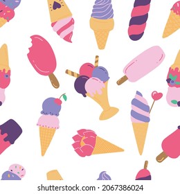 pattern of ice cream doodle