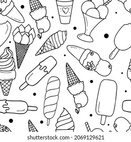 pattern of ice cream doodle