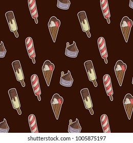 Pattern Ice Cream Doodle Illustration