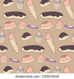 pattern ice cream horn buns candy wallpaper background simple purple