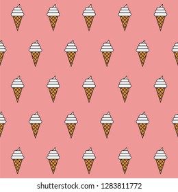 Pattern ice cream on colour background, Vector