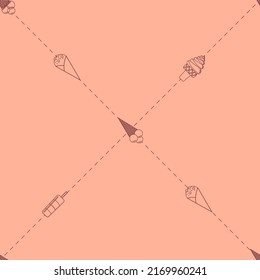 pattern with ice cream in pastel colors