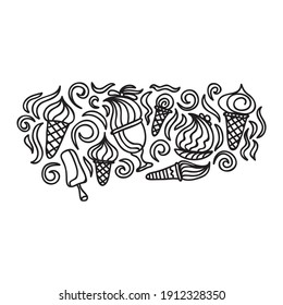 Pattern of ice cream. Vector illustration