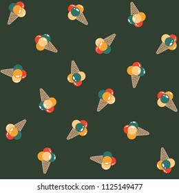Pattern of ice cream. vector seamless illustration 