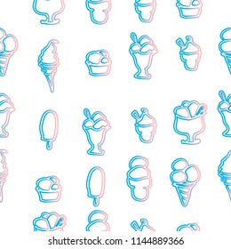 Pattern of ice-creams in flat design 