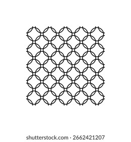 Mustersymbol. Schwarzes Gitterdesign. Die Netzform wird wiederholt. Geometrische Vektorform. EPS 10.