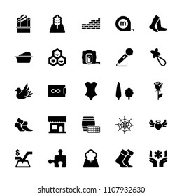Pattern icon. collection of 25 pattern filled icons such as measure tape, beauty salon, hair barrette, laundry, socks. editable pattern icons for web and mobile.