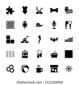 Pattern icon. collection of 25 pattern filled icons such as snail, brick wall, beach ball, beauty salon, carpet, lotto. editable pattern icons for web and mobile.