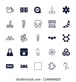 Pattern icon. collection of 25 pattern filled and outline icons such as boomerang, flower, devil heart with wings, tree, brick wall. editable pattern icons for web and mobile.