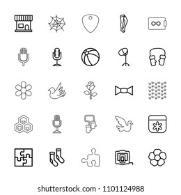 Pattern icon. collection of 25 pattern outline icons such as measure tape, beach ball, beauty salon, flower, hair dryer, socks. editable pattern icons for web and mobile.