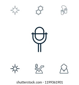 Pattern icon. collection of 7 pattern outline icons such as mathematical square, star, microphone, tree, mittens. editable pattern icons for web and mobile.