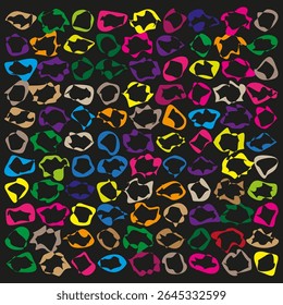 Pattern icon design. Colorful ring texture. Vibrant mosaic illustration. Vector circle symbol.