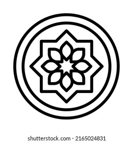 Pattern Icon. Line Art Style Design Isolated On White Background