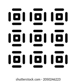 Pattern icon and ornament icon. Black and white.