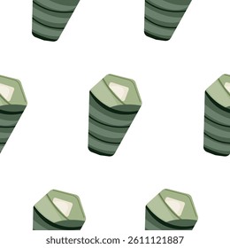 pattern with an icon of a protective sleeping bag for protection while hiking or camping