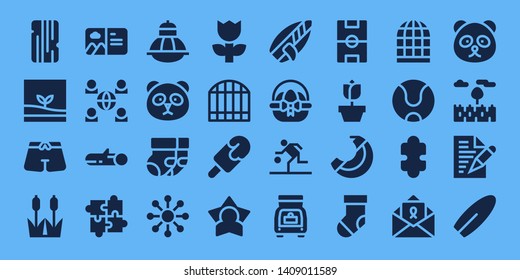 pattern icon set. 32 filled pattern icons. on blue background style Simple modern icons about  - Wood, Terrarium, Trunk, Reed, Postcard, Network, Puzzle, Panda, Socks, Networking