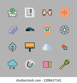 pattern icon set. vector set about image, snowflake, maraca and attach icons set.