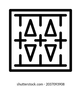 Pattern icon, tile icon, floor icon and ornament icon. Black and white.