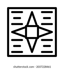 Pattern icon, tile icon, floor icon and ornament icon. Black and white.