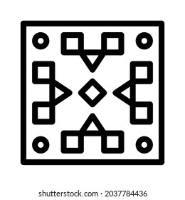 Pattern icon, tile icon, floor icon and ornament icon. Black and white.