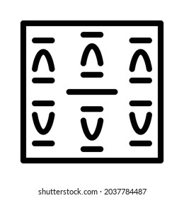 Pattern icon, tile icon, floor icon and ornament icon. Black and white.