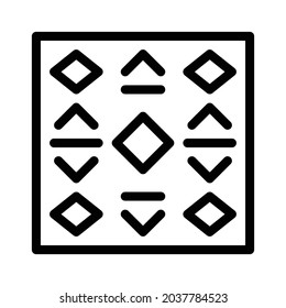 Pattern icon, tile icon, floor icon and ornament icon. Black and white.
