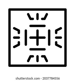 Pattern icon, tile icon, floor icon and ornament icon. Black and white.
