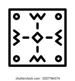 Pattern icon, tile icon, floor icon and ornament icon. Black and white.