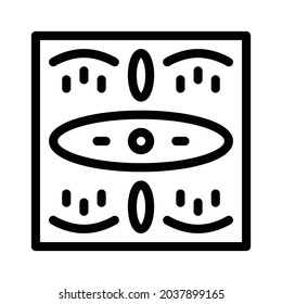 Pattern icon, tile icon, floor icon and ornament icon. Black and white.