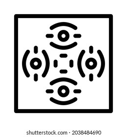 Pattern icon, tile icon, floor icon and ornament icon. Black and white.